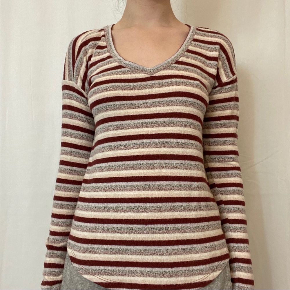 american eagle striped plush sweater